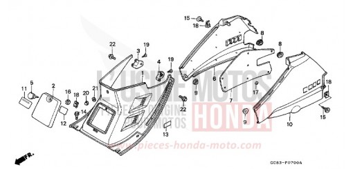 CENTER COVER/BODY COVER NH50MSK de 1989